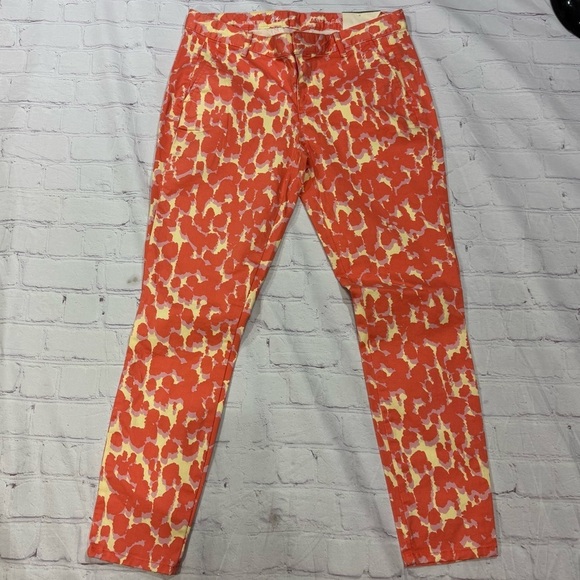 GAP KHAKIS BY GAP skinny mini Vibrant Orange and Cream cropped Pants size 4 Nwot - Picture 16 of 16